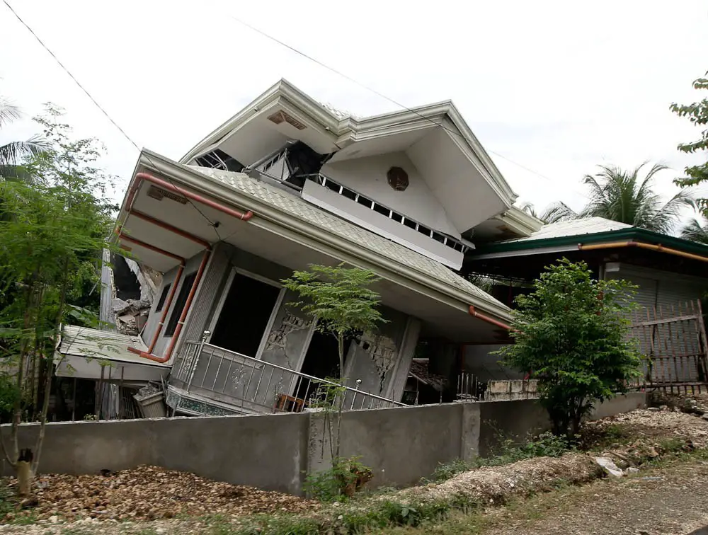 A property damaged by natural disaster